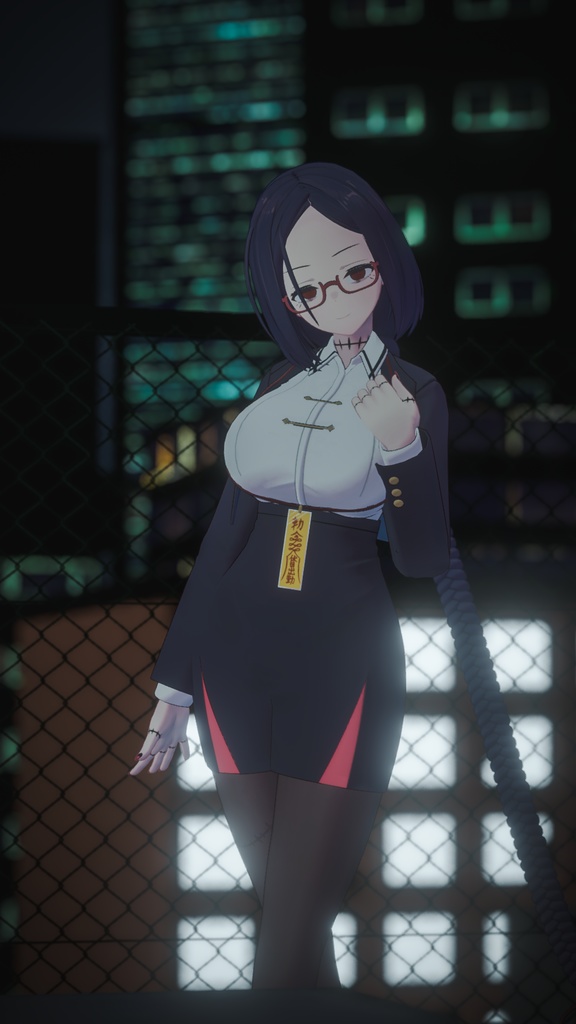 「社畜キョンシーの椎木さん」オリジナル3Dモデル VRChat向けアバター #e62f8b