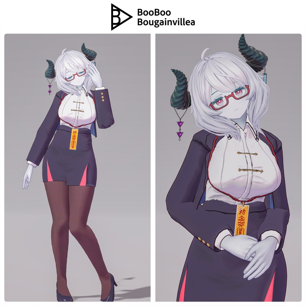 「社畜キョンシーの椎木さん」オリジナル3Dモデル VRChat向けアバター #e62f8b