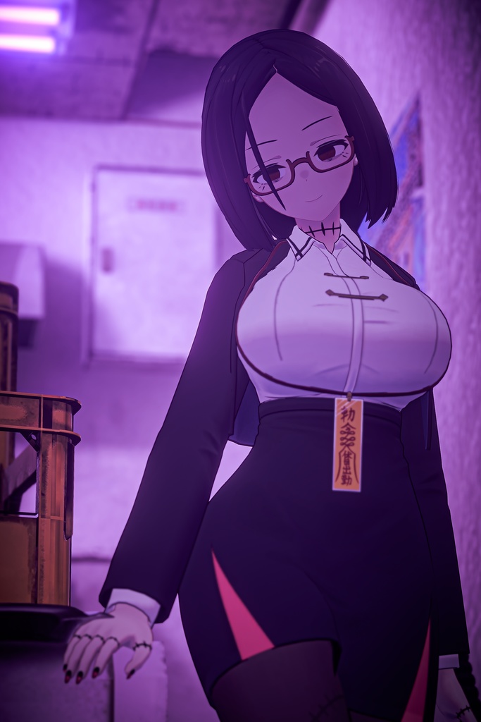 「社畜キョンシーの椎木さん」オリジナル3Dモデル VRChat向けアバター #e62f8b