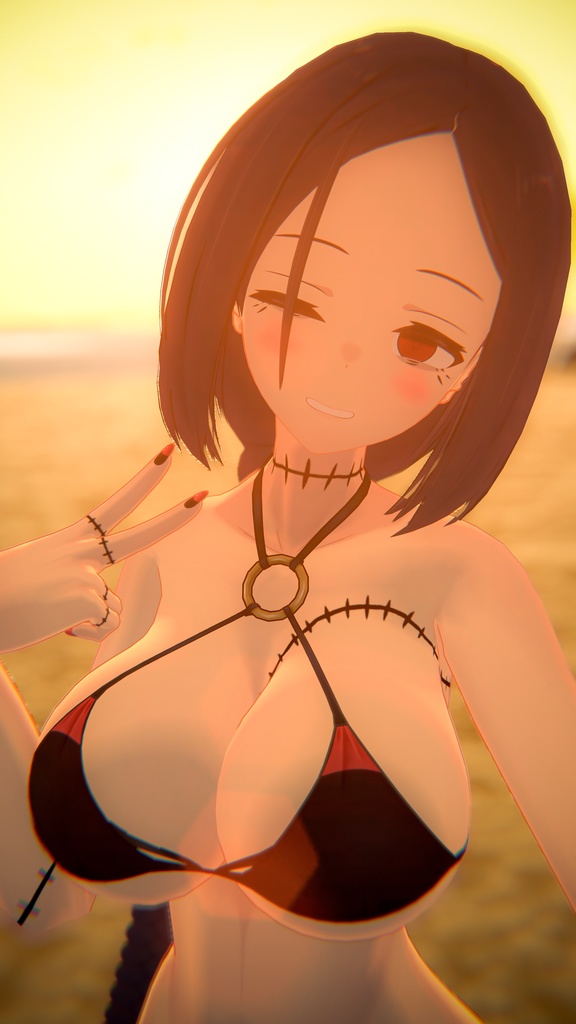 「社畜キョンシーの椎木さん」オリジナル3Dモデル VRChat向けアバター #e62f8b