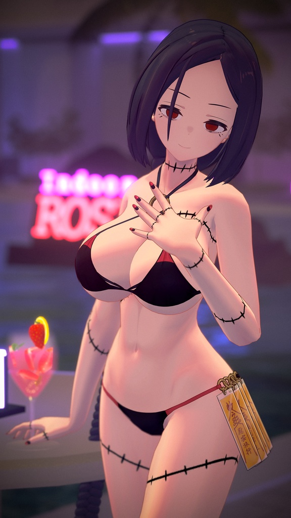 「社畜キョンシーの椎木さん」オリジナル3Dモデル VRChat向けアバター #e62f8b