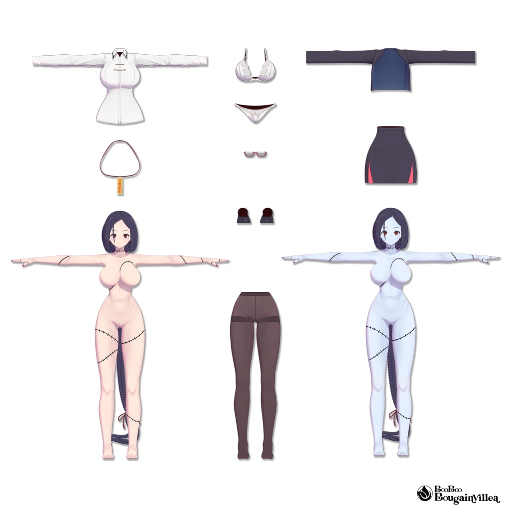 「社畜キョンシーの椎木さん」オリジナル3Dモデル VRChat向けアバター #e62f8b