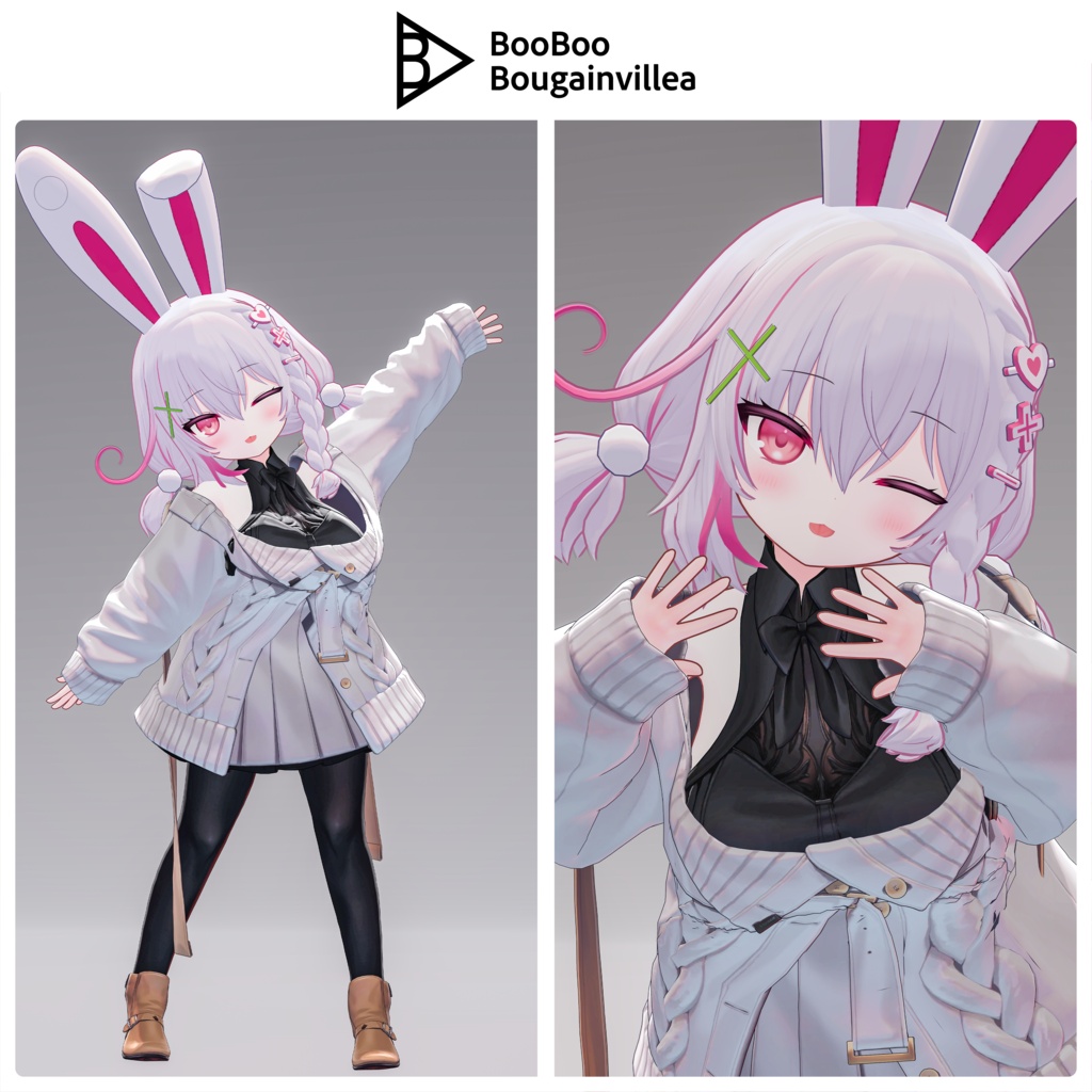 「うさみみの委員長の伊兎卯さん」オリジナル3Dモデル VRChat向けアバター #e62f8b