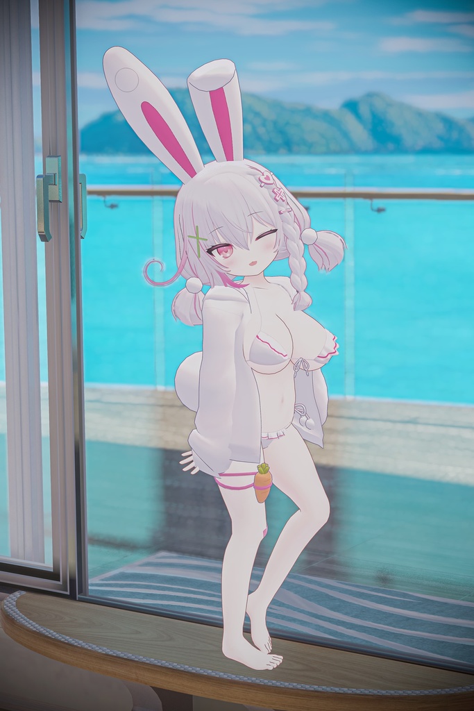 「うさみみの委員長の伊兎卯さん」オリジナル3Dモデル VRChat向けアバター #e62f8b