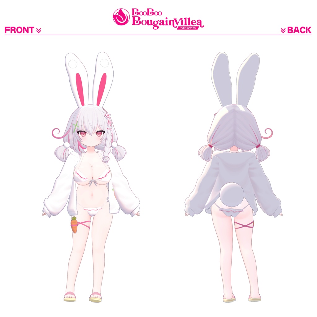 「うさみみの委員長の伊兎卯さん」オリジナル3Dモデル VRChat向けアバター #e62f8b