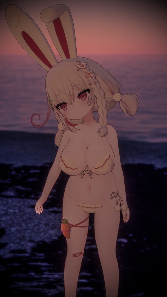 「うさみみの委員長の伊兎卯さん」オリジナル3Dモデル VRChat向けアバター #e62f8b