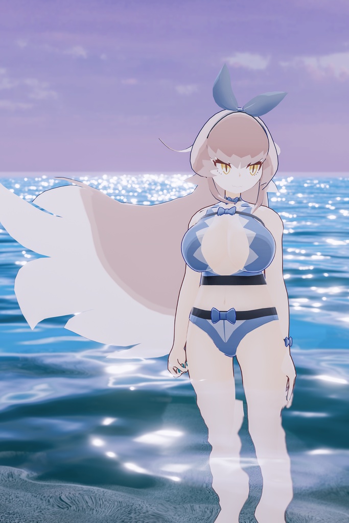 【Quest対応】「鮫兎の渡航者トーコ」オリジナル3Dモデル VRChat向けアバター #e62f8b