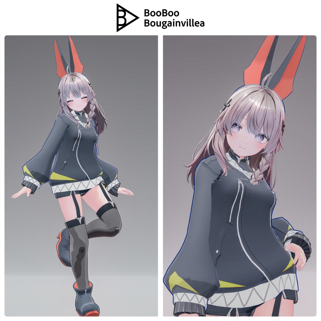 【Quest対応】「鮫兎の渡航者トーコ」オリジナル3Dモデル VRChat向けアバター #e62f8b