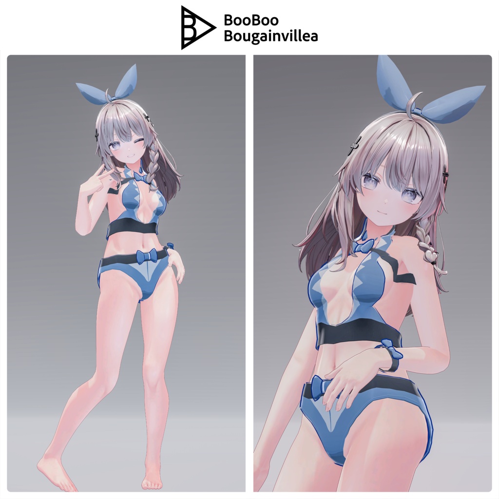 【Quest対応】「鮫兎の渡航者トーコ」オリジナル3Dモデル VRChat向けアバター #e62f8b