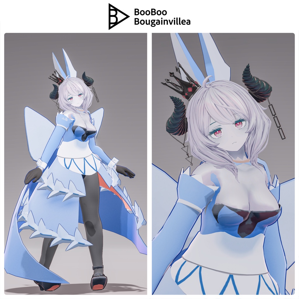 【Quest対応】「鮫兎の渡航者トーコ」オリジナル3Dモデル VRChat向けアバター #e62f8b
