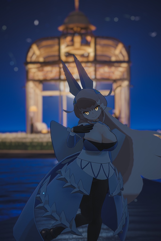 【Quest対応】「鮫兎の渡航者トーコ」オリジナル3Dモデル VRChat向けアバター #e62f8b