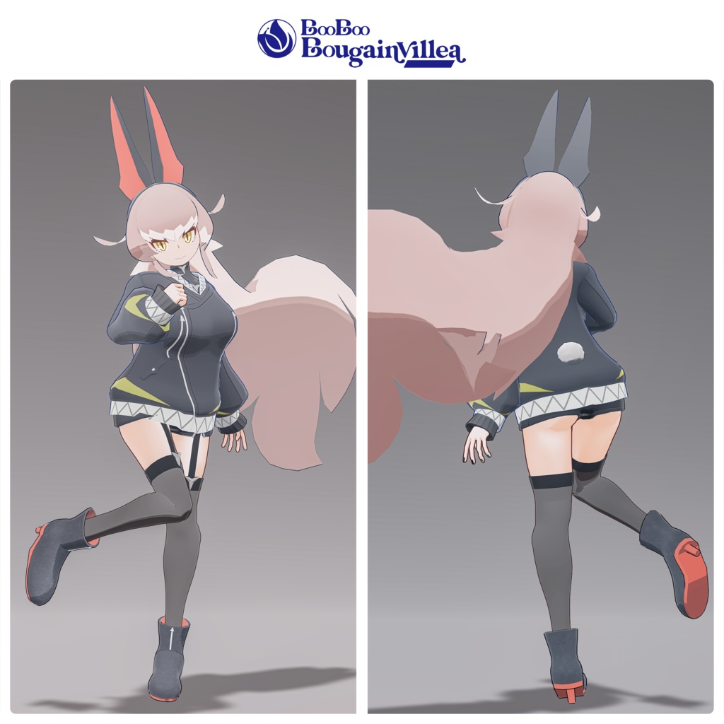 【Quest対応】「鮫兎の渡航者トーコ」オリジナル3Dモデル VRChat向けアバター #e62f8b