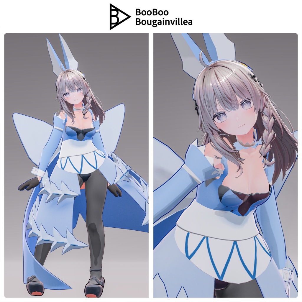 【Quest対応】「鮫兎の渡航者トーコ」オリジナル3Dモデル VRChat向けアバター #e62f8b