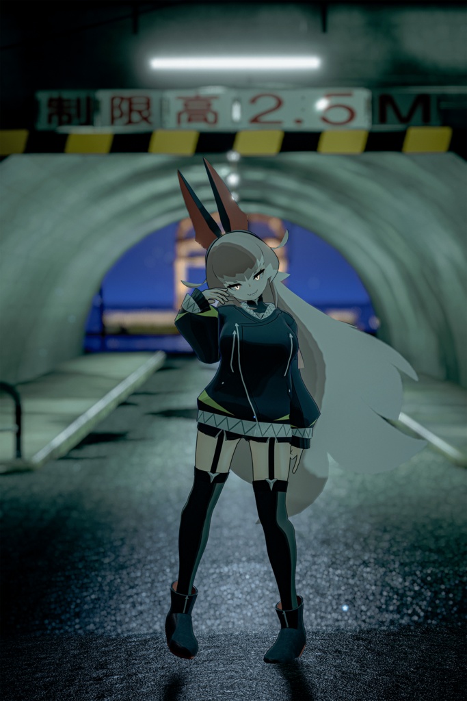 【Quest対応】「鮫兎の渡航者トーコ」オリジナル3Dモデル VRChat向けアバター #e62f8b