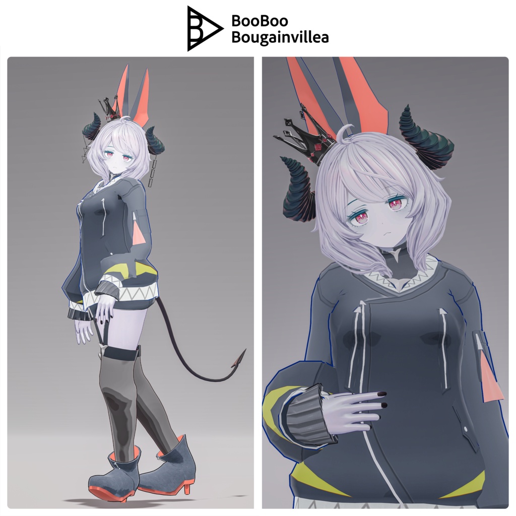 【Quest対応】「鮫兎の渡航者トーコ」オリジナル3Dモデル VRChat向けアバター #e62f8b