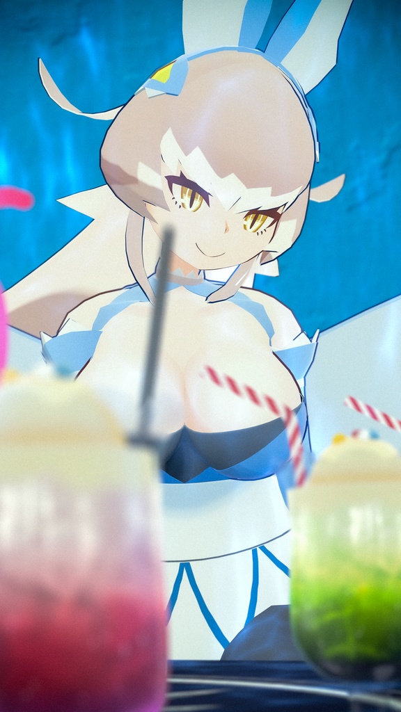 【Quest対応】「鮫兎の渡航者トーコ」オリジナル3Dモデル VRChat向けアバター #e62f8b