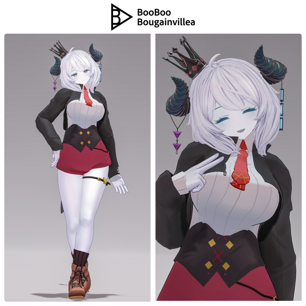 「黒薔薇のイレシス」オリジナル3Dモデル VRChat向けアバター #e62f8b