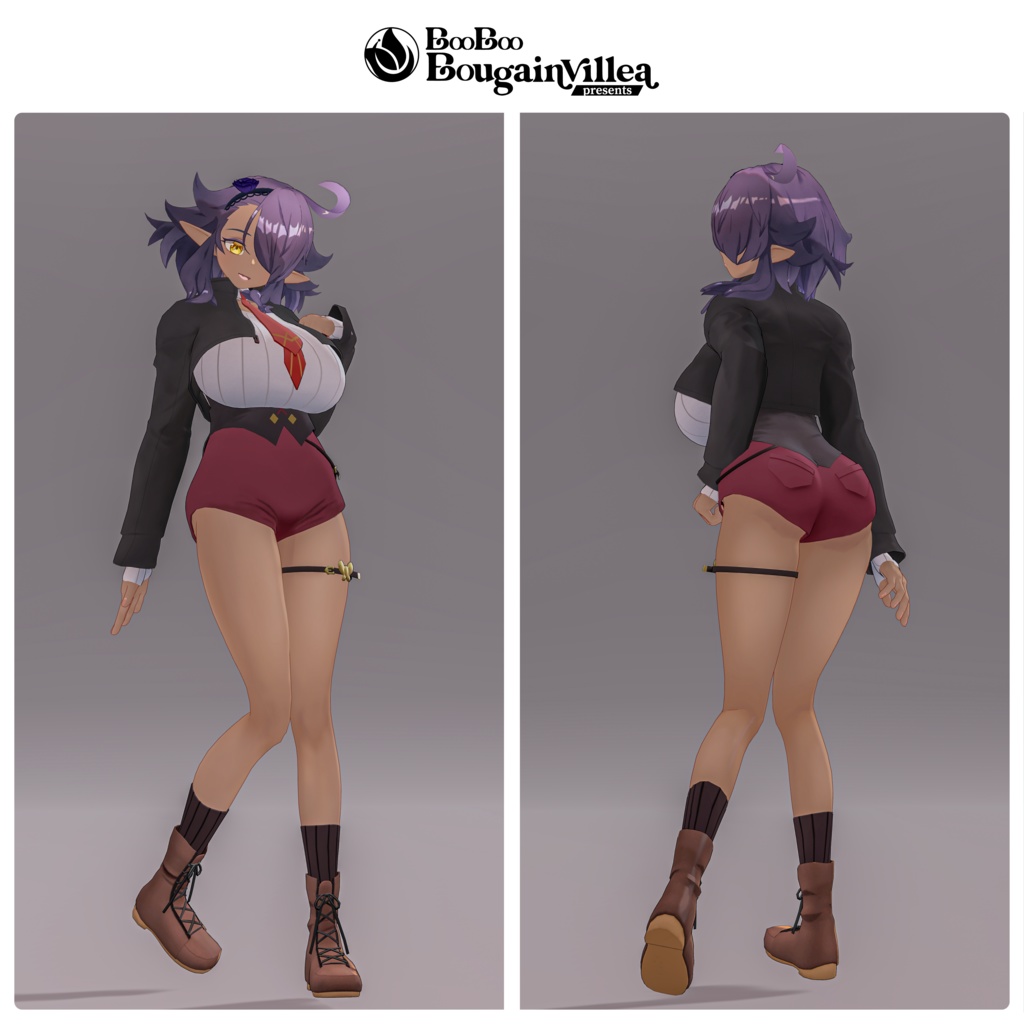 「黒薔薇のイレシス」オリジナル3Dモデル VRChat向けアバター #e62f8b