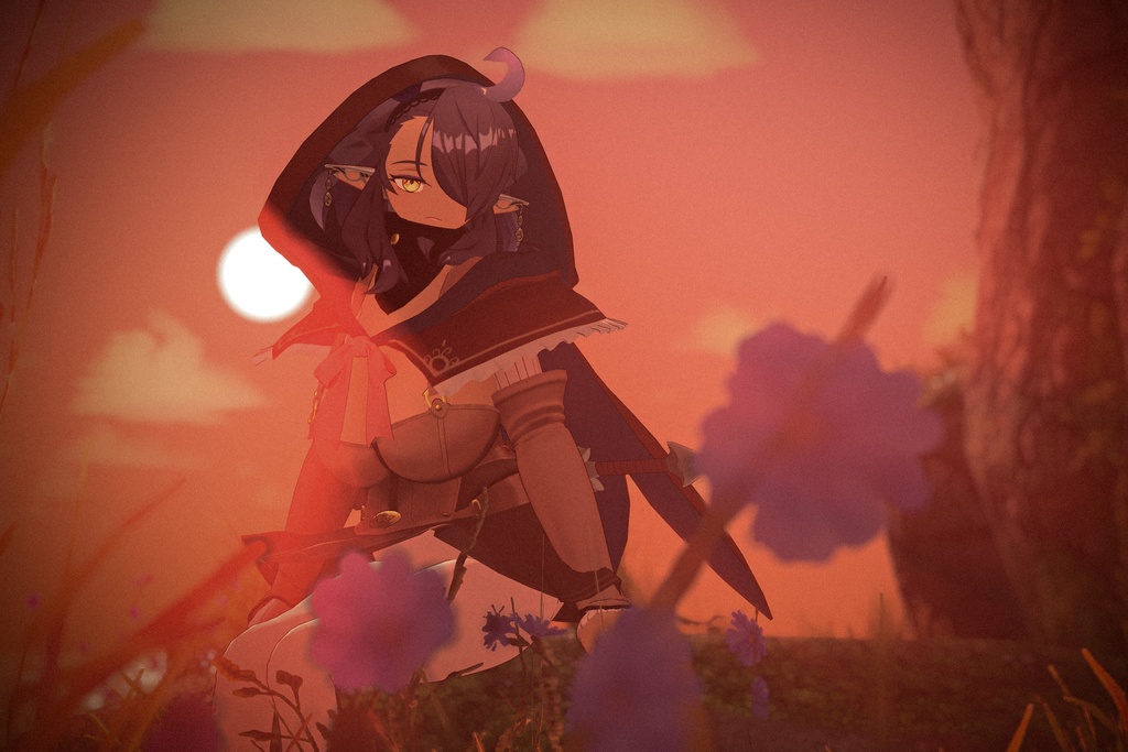 「黒薔薇のイレシス」オリジナル3Dモデル VRChat向けアバター #e62f8b