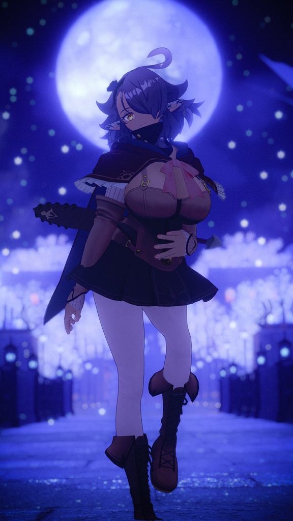 「黒薔薇のイレシス」オリジナル3Dモデル VRChat向けアバター #e62f8b