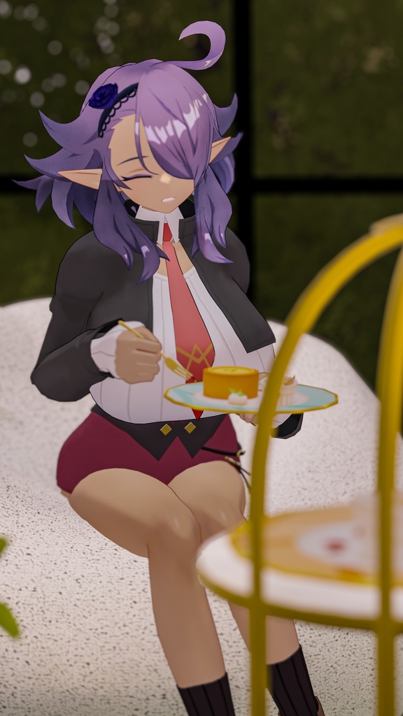 「黒薔薇のイレシス」オリジナル3Dモデル VRChat向けアバター #e62f8b