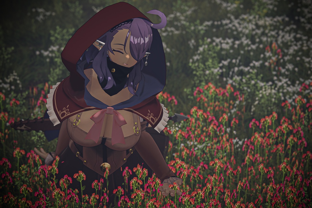 「黒薔薇のイレシス」オリジナル3Dモデル VRChat向けアバター #e62f8b