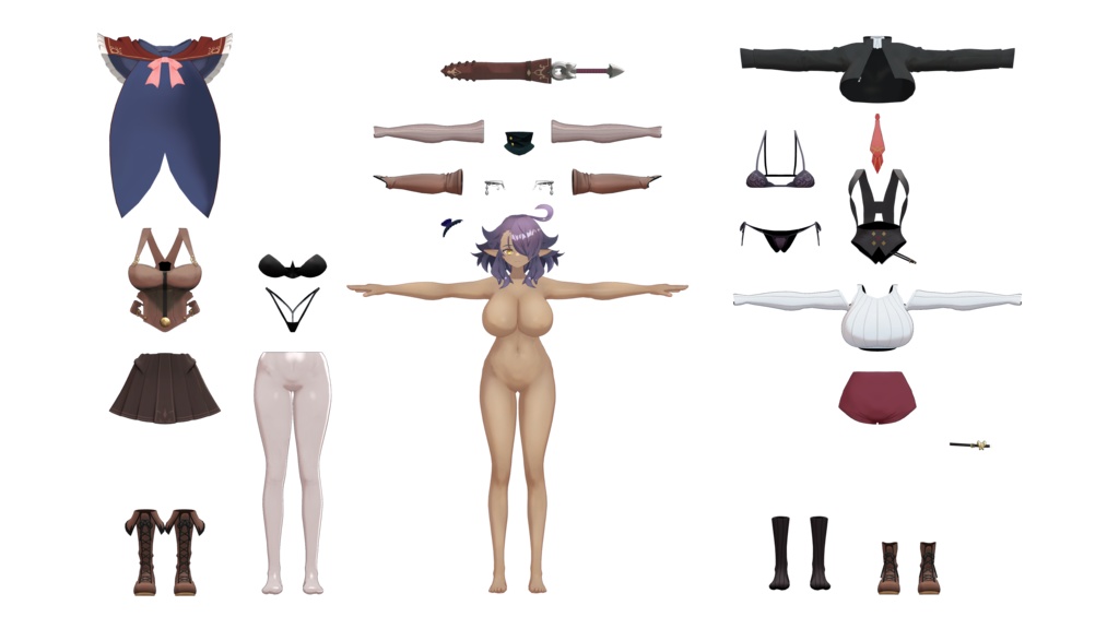 「黒薔薇のイレシス」オリジナル3Dモデル VRChat向けアバター #e62f8b