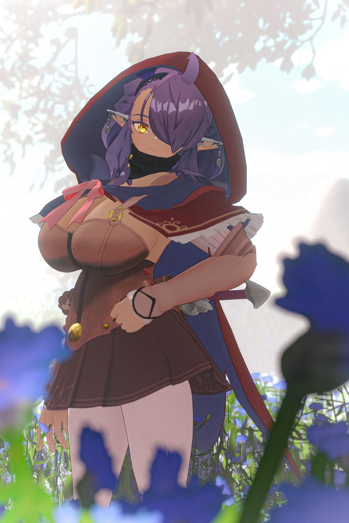 「黒薔薇のイレシス」オリジナル3Dモデル VRChat向けアバター #e62f8b