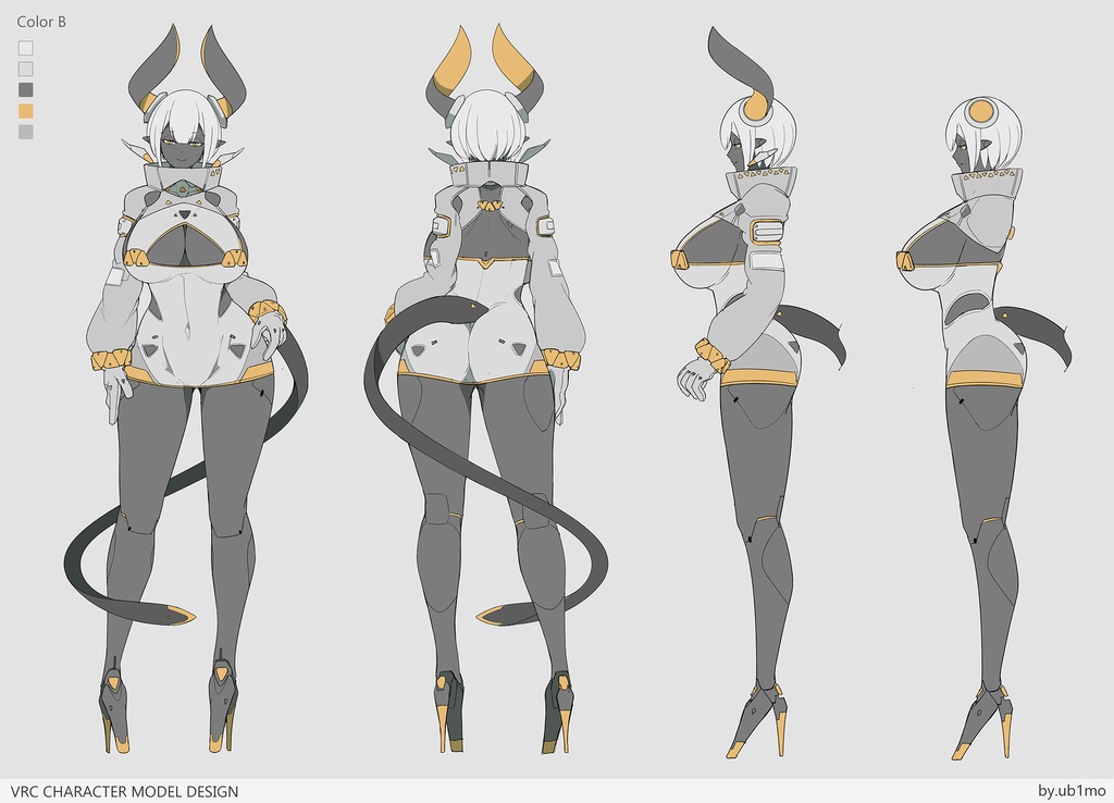 「サイバーアンドロイドのニューラリア」 オリジナル3Dモデル VRChat向けアバター #e62f8b