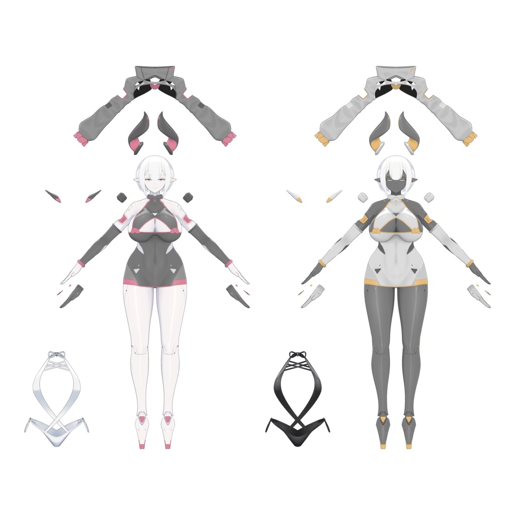 「サイバーアンドロイドのニューラリア」 オリジナル3Dモデル VRChat向けアバター #e62f8b