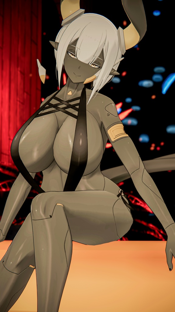 「サイバーアンドロイドのニューラリア」 オリジナル3Dモデル VRChat向けアバター #e62f8b