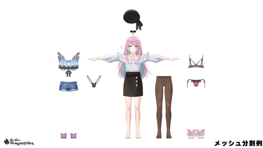 「女装男子の曾我くん」 オリジナル3Dモデル VRChat向けアバター #e62f8b