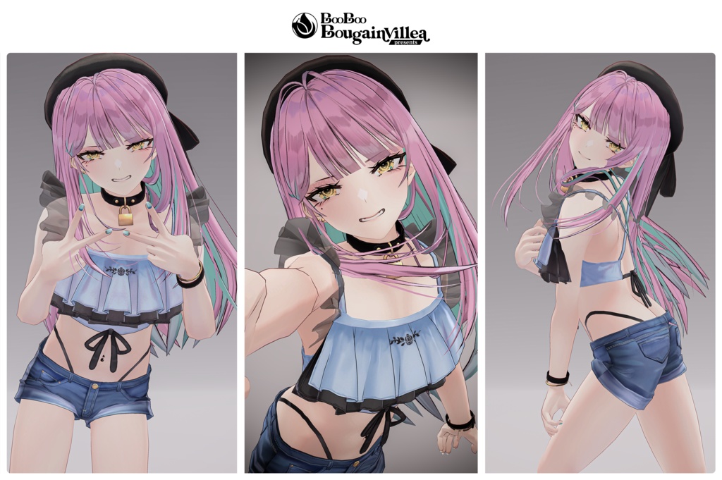 Soga-kun, a transvestite Original 3D model Avatar for VRChat #e62f8b