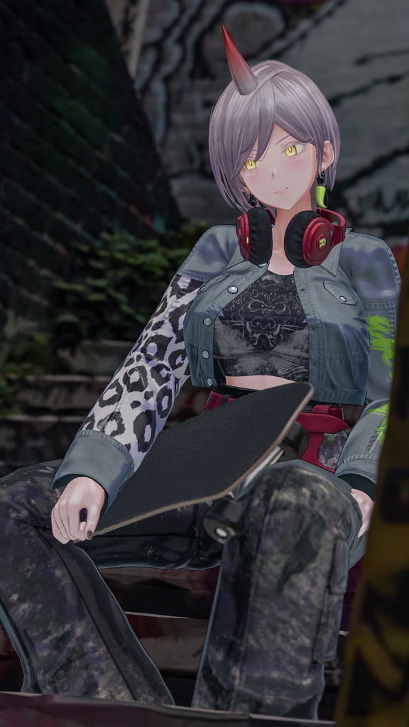 「鬼のお姉さん 霧子」 複数アバター対応衣装同梱 オリジナル3Dモデル VRChat向けアバター #e62f8b