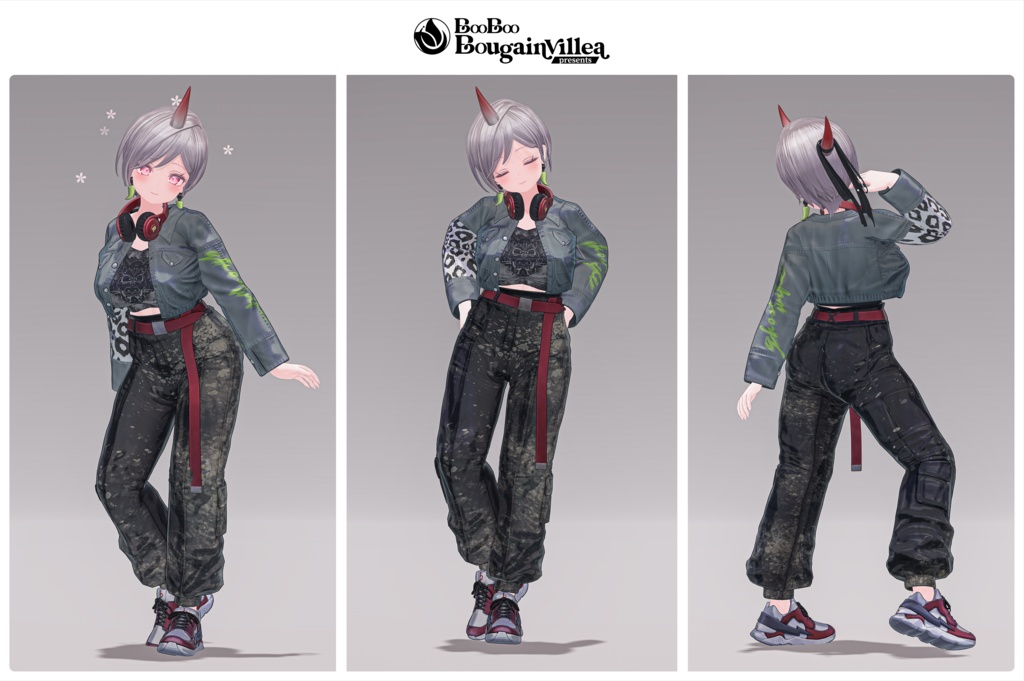 「鬼のお姉さん 霧子」 複数アバター対応衣装同梱 オリジナル3Dモデル VRChat向けアバター #e62f8b