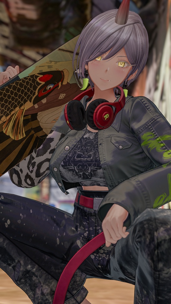 「鬼のお姉さん 霧子」 複数アバター対応衣装同梱 オリジナル3Dモデル VRChat向けアバター #e62f8b