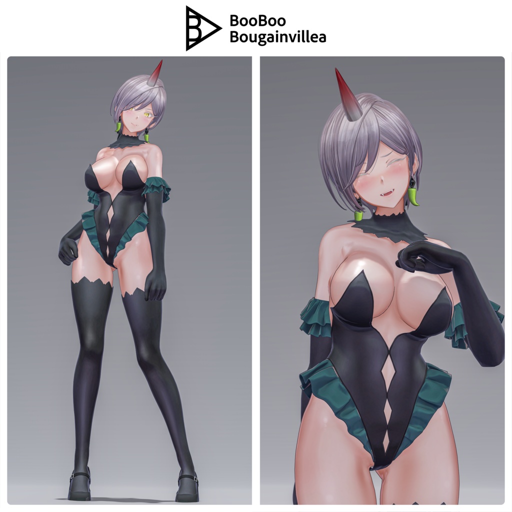 「鬼のお姉さん 霧子」 複数アバター対応衣装同梱 オリジナル3Dモデル VRChat向けアバター #e62f8b
