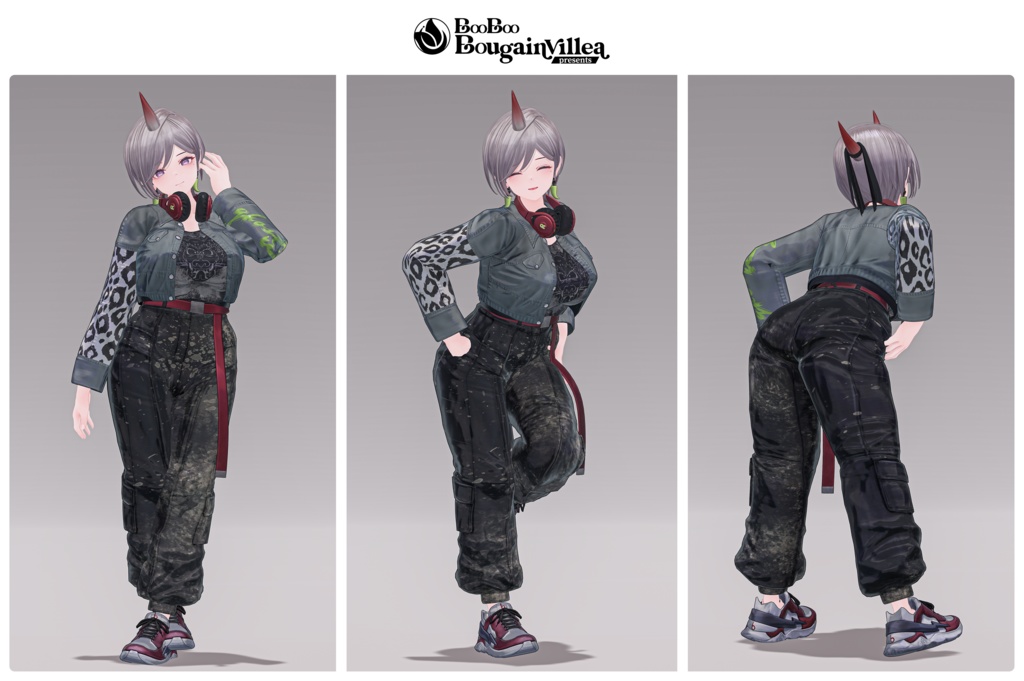 「鬼のお姉さん 霧子」 複数アバター対応衣装同梱 オリジナル3Dモデル VRChat向けアバター #e62f8b