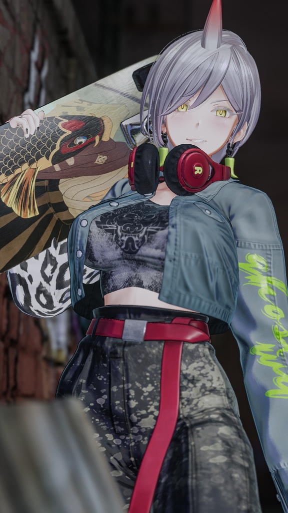 「鬼のお姉さん 霧子」 複数アバター対応衣装同梱 オリジナル3Dモデル VRChat向けアバター #e62f8b