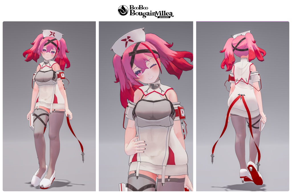 「デュラハンナースの範奈さん」 複数アバター対応衣装同梱 オリジナル3Dモデル VRChat向けアバター #e62f8b