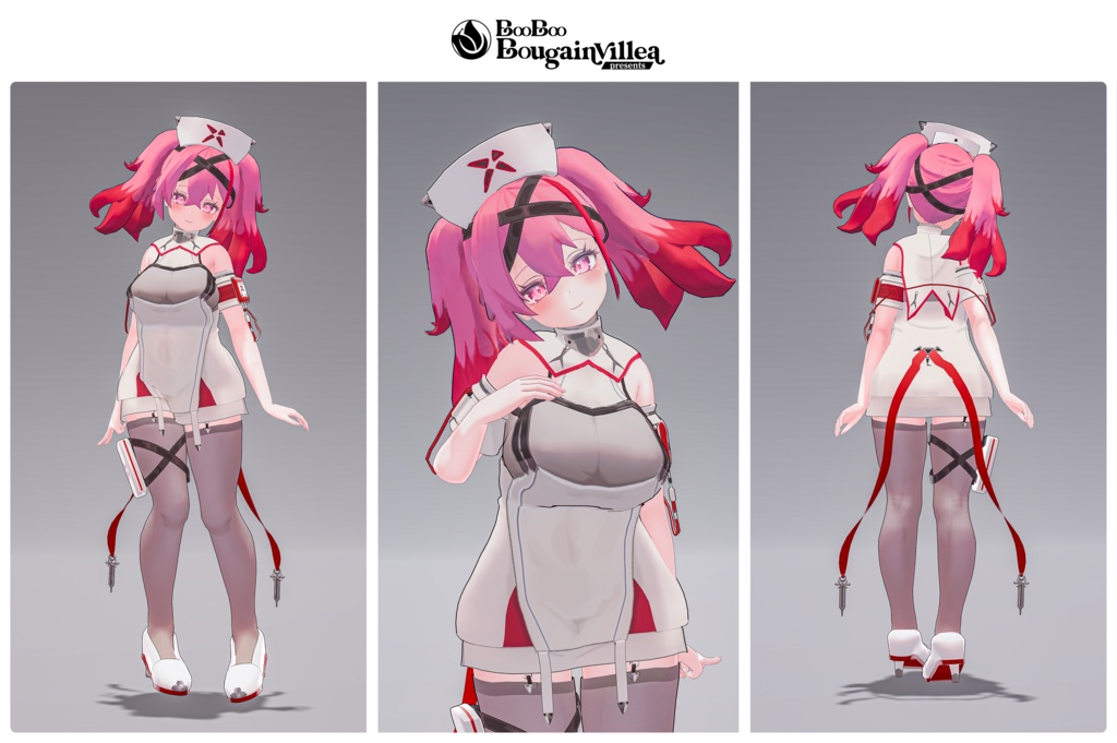 「デュラハンナースの範奈さん」 複数アバター対応衣装同梱 オリジナル3Dモデル VRChat向けアバター #e62f8b