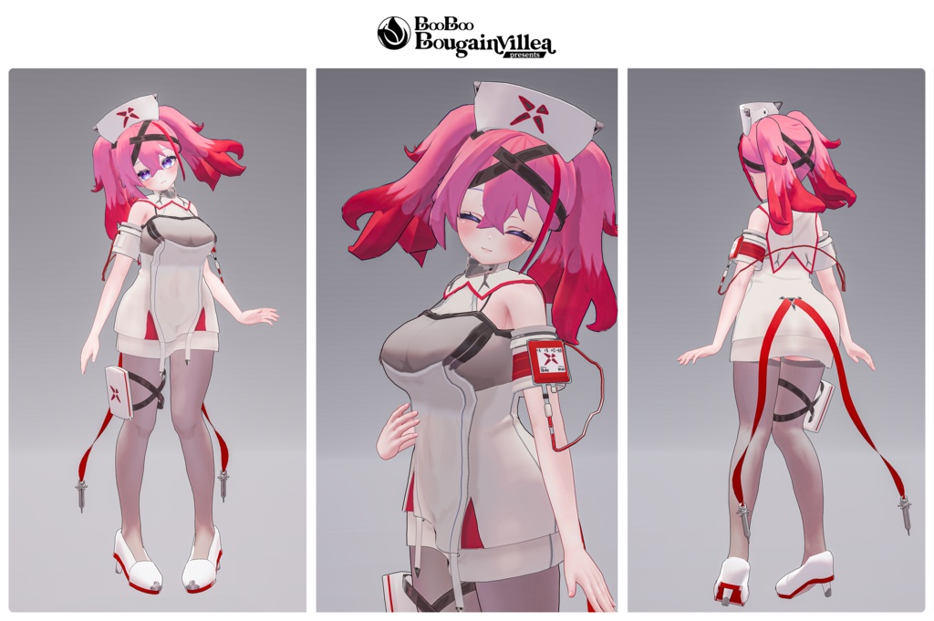 「デュラハンナースの範奈さん」 複数アバター対応衣装同梱 オリジナル3Dモデル VRChat向けアバター #e62f8b