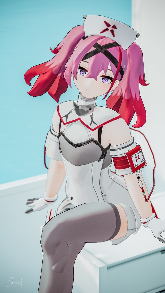 「デュラハンナースの範奈さん」 複数アバター対応衣装同梱 オリジナル3Dモデル VRChat向けアバター #e62f8b