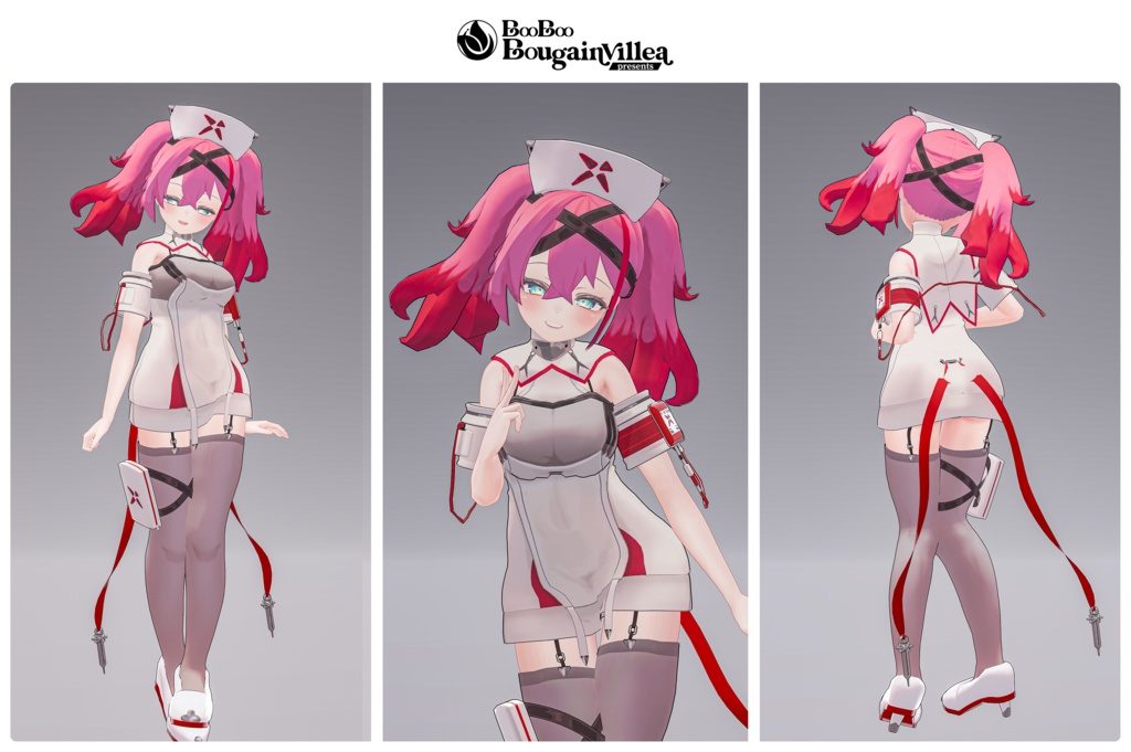 「デュラハンナースの範奈さん」 複数アバター対応衣装同梱 オリジナル3Dモデル VRChat向けアバター #e62f8b