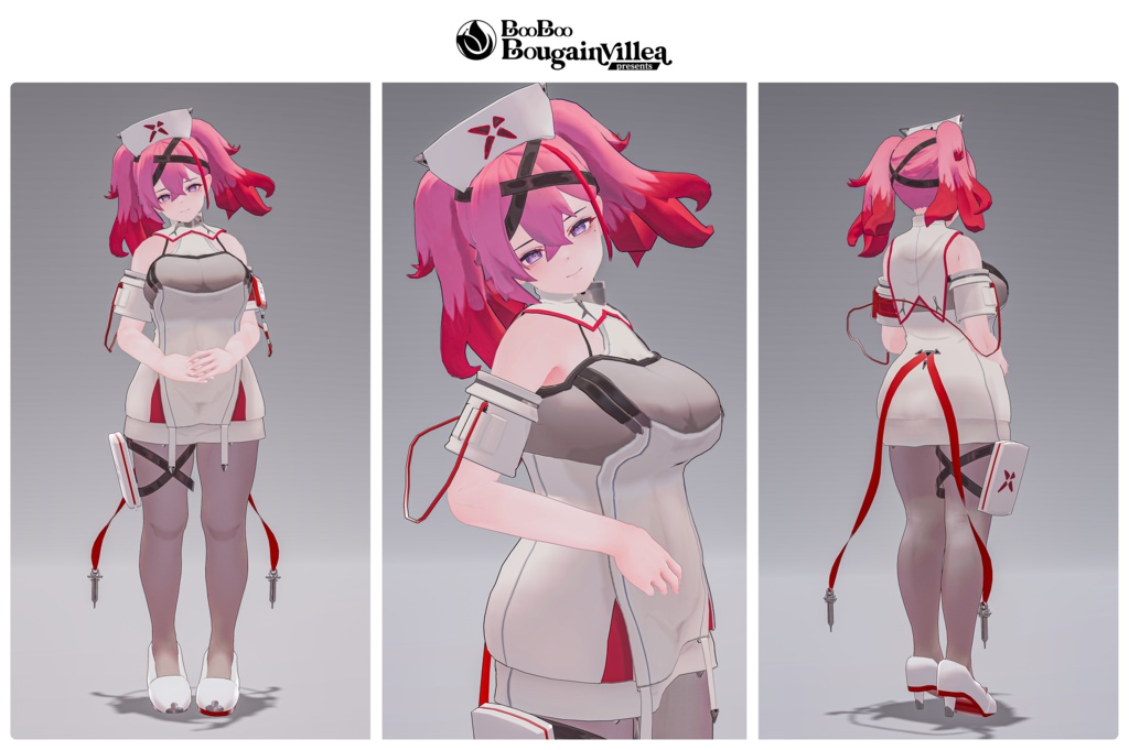 「デュラハンナースの範奈さん」 複数アバター対応衣装同梱 オリジナル3Dモデル VRChat向けアバター #e62f8b