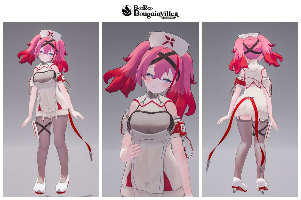 「デュラハンナースの範奈さん」 複数アバター対応衣装同梱 オリジナル3Dモデル VRChat向けアバター #e62f8b