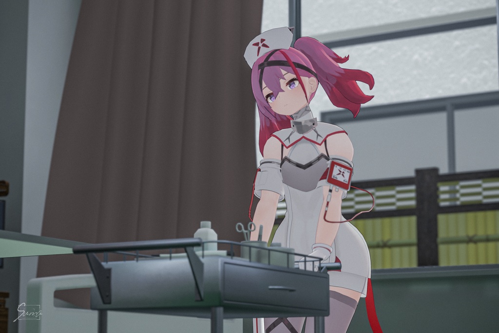 「デュラハンナースの範奈さん」 複数アバター対応衣装同梱 オリジナル3Dモデル VRChat向けアバター #e62f8b