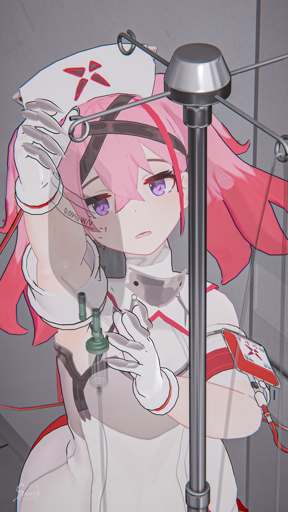 「デュラハンナースの範奈さん」 複数アバター対応衣装同梱 オリジナル3Dモデル VRChat向けアバター #e62f8b