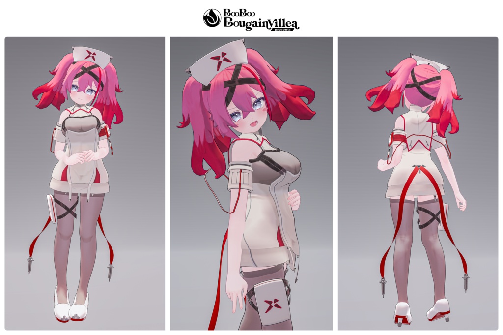 「デュラハンナースの範奈さん」 複数アバター対応衣装同梱 オリジナル3Dモデル VRChat向けアバター #e62f8b