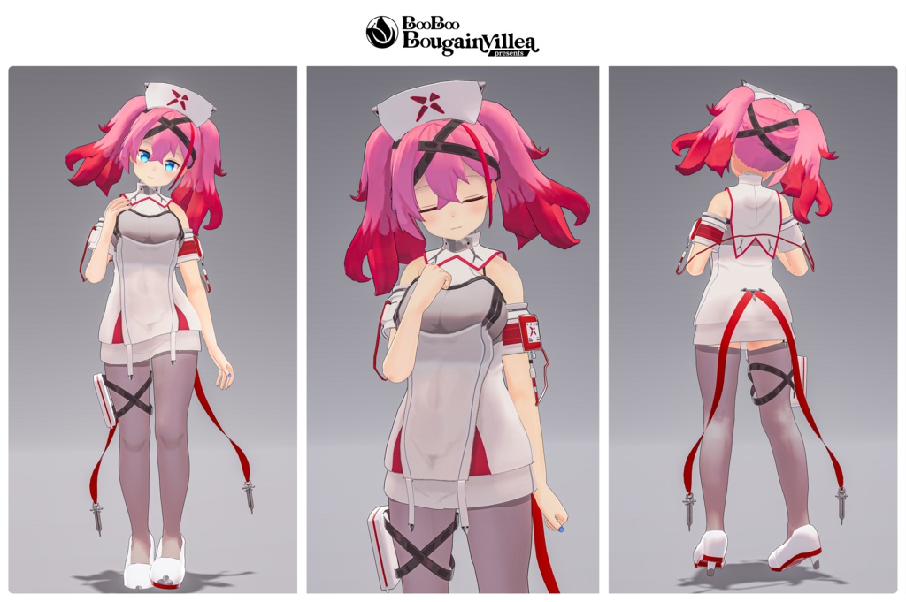 「デュラハンナースの範奈さん」 複数アバター対応衣装同梱 オリジナル3Dモデル VRChat向けアバター #e62f8b